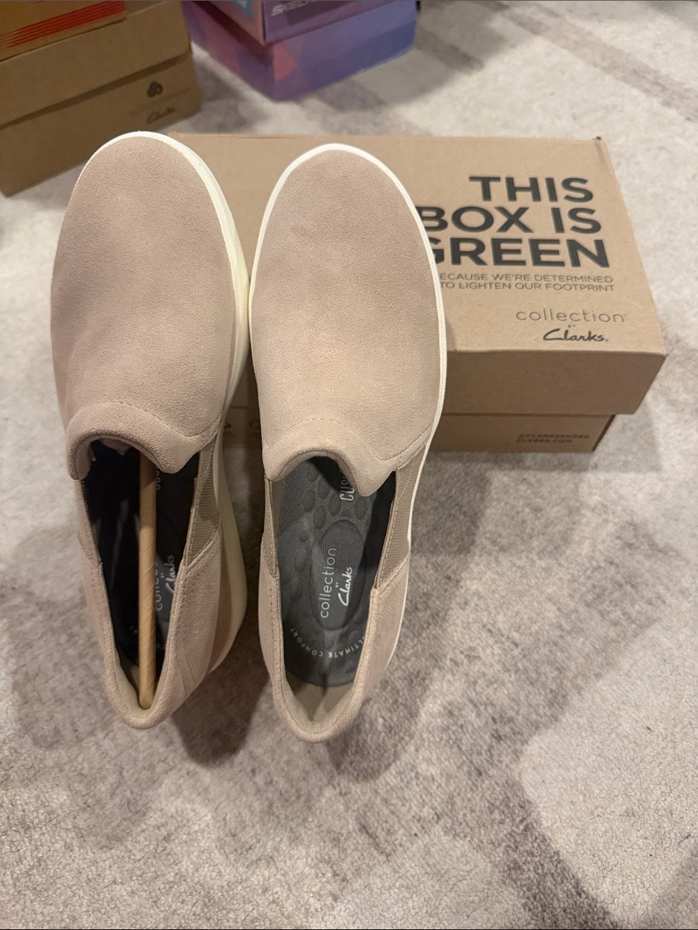 Clarks Women's Slip-On Loafers in Light Taupe
